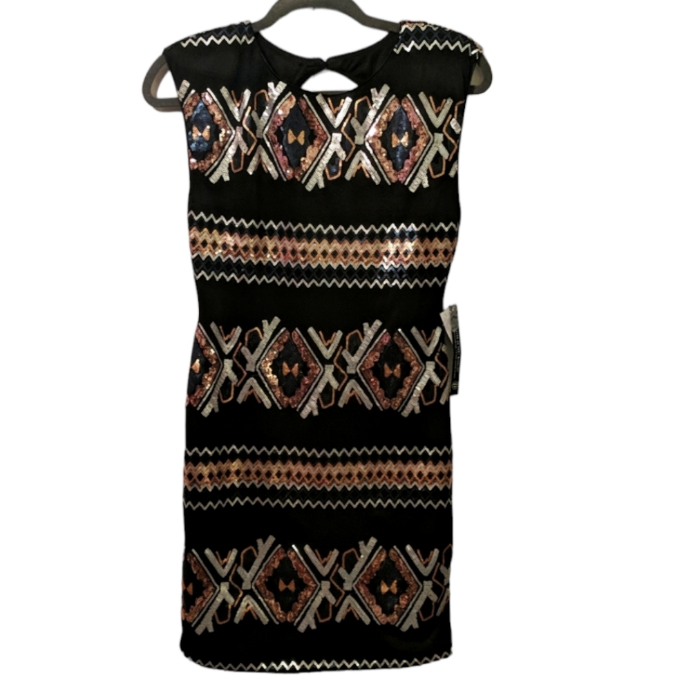 NWT As U Wish Black Sequins Dress Size Large Jr